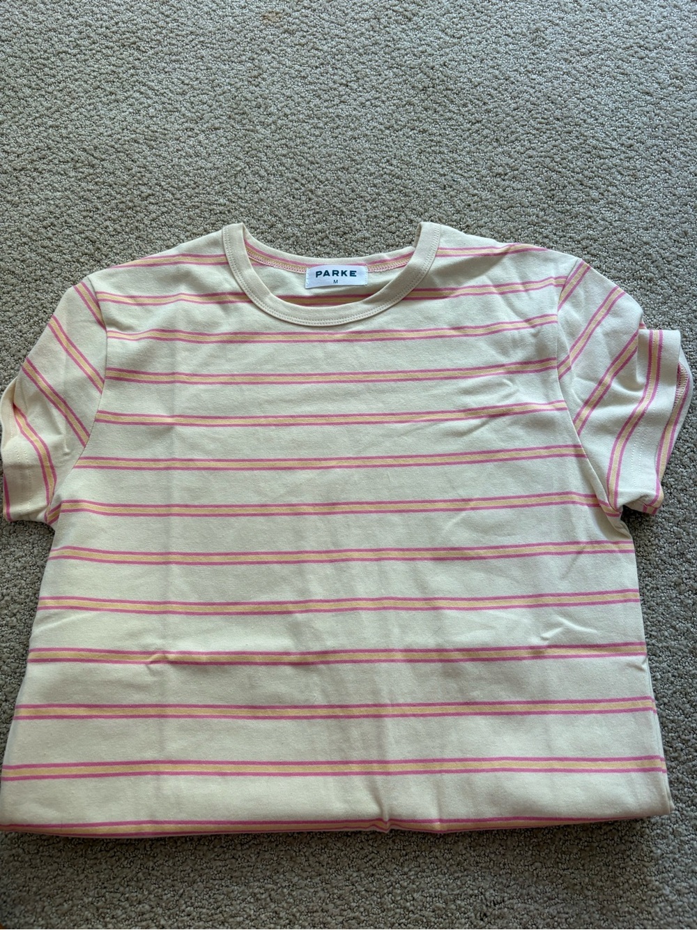 Parke Summer collection Cream, Pink, and Yellow stripe NWT! - Picture 2 of 2